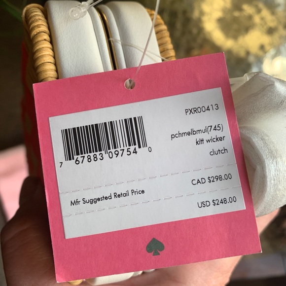 Authentic KATE SPADE Leather/Straw clutch/Crosby - Picture 15 of 16